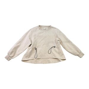 Varley Oatmeal Pullover Drawstring Waist Crew Neck Sweater Medium